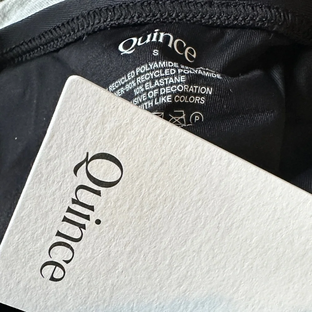 Quince Italian One Piece Zip Swimsuit in Black Size Medium 613